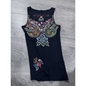 Great China Wall Tank Top.  Women's Size Small to Medium Y2K Grunge Rhinestone‎